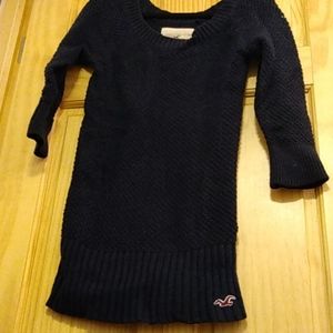 Hollister navy chunky rib knit sweater sz M